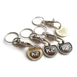 Keyring with coin and 3D sticker